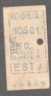 ANCIEN TICKET DE METRO PARIS / EST A    D1034 - Europa