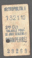 ANCIEN TICKET DE METRO PARIS /  CHAMPERRET     D1034 - Europa