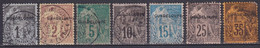 GUADELOUPE - YVERT N° 14/19+21+23 OBLITERES - COTE = 142 EUR. - - Oblitérés