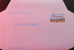 R1337/703 -  1985 - ANDORRE FRANÇAIS - AIRBUS A310 - AEROGRAMME - N°1 (✉️ VIERGE) - Stamped Stationery & Prêts-à-poster