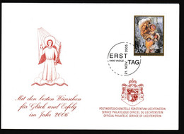 2005 Liechtenstein, Neujahrskarte, Mi: 1392°  Heilige Familie - Cartas & Documentos