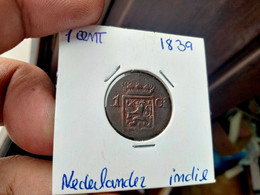 NETHERLANDS EAST INDIES 1 CENT 1839 KM# 290 (G#12) - Indes Neerlandesas