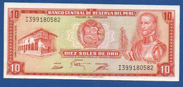 PERU' - P.106 – 10 Soles De Oro 02.10.1975 UNC, Serie I399180582 -  Printer Thomas De La Rue, London - Peru
