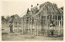 Congo - Oubangui - La Construction D'un Village - Ethnie Ethnique - Andere & Zonder Classificatie