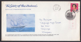 Official Commemorative Cover Launching Spirit Of New Zealand 1987 - Brieven En Documenten