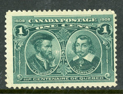 Canada Mint, No Gum 1908 Cartier And Champlain - Ungebraucht