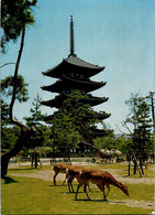 (1 K 32) (OZ)  Japan - Deer Park & Pagoda (posted To Australia 1968) - Budismo