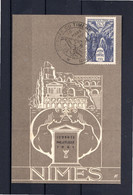 " JOURNEE DU TIMBRE 1951 " Sur Carte Maximum. Oblitération De NIMES. N° YT 879 Parfait état. Voir Les 2 Scans CM - 1950-1959