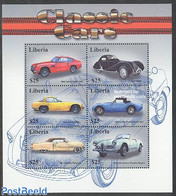Liberia 2001 Classic Cars 6v M/s, Aston Martin DB6, Mint NH, Transport - Automobiles - Voitures