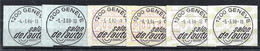 SUISSE Timbres D'Automate 1986-1998: Lot De 6x CAD Spéciaux Du "Salon De L'Auto" à Genève, Tous Différents - Automatenmarken