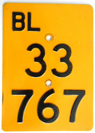 Velonummer Mofanummer Basel Land BL (33767), Ohne Vignette - Plaques D'immatriculation