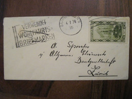 1934 Saar Saarbrücken Cover Deutsches Reich Postkarte Saargebiet Wohlfahrts - Brieven En Documenten