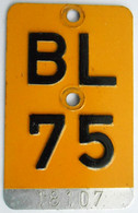 Velonummer Mofanummer Basel Land BL 75 - Number Plates