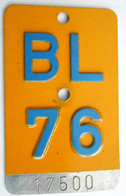 Velonummer Mofanummer Basel Land BL 76 - Plaques D'immatriculation