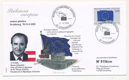 FRANCE - Env 2,80 Drapeau Européen - Session Du Parlement Européen Strasbourg 12/4/2000 / Thomas Klestil Autriche - Storia Postale