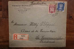 1927 Apolda Dr Deutsches Reich La Courneuve France Einschreiben Cover Cover Allemagne - Briefe U. Dokumente