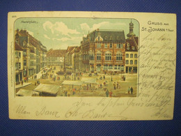 AK CPA 1902 St Johann Saar Gruss Aus Heiligenstein CPA Litho DR Marktplatz Deutsches Reich - Andere & Zonder Classificatie