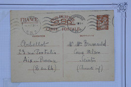 BE3 FRANCE  CARTE ENTIER IRIS     1941   A SAINTES ++ ++AFFRANCH. INTERESSANT++ - Other & Unclassified