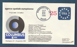 ✈️ Etats Unis - Agence Spatiale Européenne - Programme Columbus - ESA - 1988 ✈️ - North  America