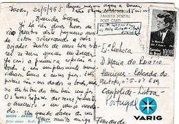 Brazil & Marcofilia, Recife, Vista Aérea, PUB VARIG Airlines, São Paulo A Lisboa 1965 (7668) - Cartas & Documentos