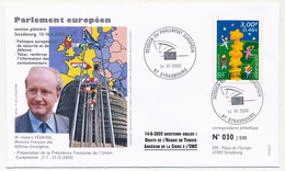 FRANCE - Env 3,00F/0,46E Europa 2000 - Session Du Parlement Européen Strasbourg 14/6/2000 / Hubert Védrines - Storia Postale