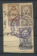 POLEN Poland O 1924 Documentary Tax Stempelmarken Revenue Oplata Stemplowa 3 Stamps On Out Cut - Fiscaux