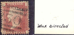 GB QV 1d Pl.201 (DI) Superb Used Rare Watermark VARIETY: BISECTED Watermark (part Of Crown At Left And Part At Right), R - Usati
