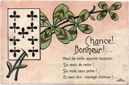 Chance !...  - Bonheur !..  9 De Trèfle - Trèfle à 4 Feuilles    (124017) - Cartes à Jouer