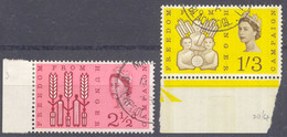 GB 1963 Freedom From Hunger Superb Set With Phosphorbands VFU (SG 634/5p) - Usados