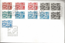 Sweden Finland, Norway, Iceland, Denmark 1969 Norden: 100 Years Coop. Postal Administrations In Norden, Mi 629-630, FDC - Briefe U. Dokumente