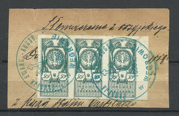 POLEN Poland - Documentary Tax Stempelmarken Revenue Oplata Stemplowa 3 Imp 50 F. Stamps On Out Cut - Fiscales