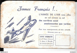 Buvard Jeunes Français L'Armée De L'air Vous Offre En Vol Comme Au Sol (militaria) - Transportmiddelen