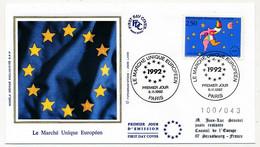 FRANCE - Env FDC - 2,50F Marché Unique Européen - Premier Jour PARIS 6/11/0992 - 1990-1999