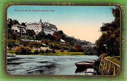 CPA IRLANDE EIRE CORK RIVER LEE AND ST VINCENT CHURCH GAUFREE DOS DIVISE ECRIT - Cork