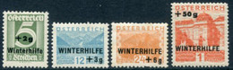 AUSTRIA 1933 Winter Relief MNH / **.  Michel 563-66 - Unused Stamps