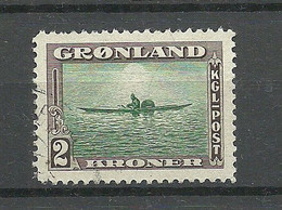 Greenland GRÖNLAND 1945 Michel 15 O Eskimo Im Kajak Boat - Used Stamps