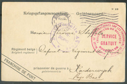 Carte De Prisonnier De Guerre Interné (à Harderwijk) Obl. Dc BRUSSEL 30-7-1915 Au Caporal Stoffles + Censure De AAchen E - Prisioneros