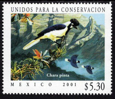 Mexico - 2001 - Bird Conservation - Tufted Jay - Chara Pinta - Mint Stamp - Mexico