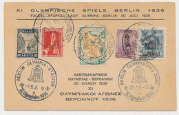 Postcard / Stamps / Postmark Torch Relay  Olympic Games Berlin 1936 - Olympia Greece - Berlin Germany - Zomer 1936: Berlijn