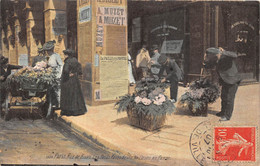 PARIS-75001-RUE DE RIVOLI, LES PETITS REVENDEURS DE FLEURS AU PANIER - Arrondissement: 01