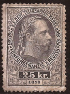AUSTRIA - Fx. 3424  - Yv. Tel. 11 - 25 Kr. Negro - F.J.1° - Grabado - 1874 - Ø - Télégraphe