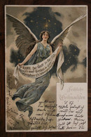 AK CPA 1902 Engel Ange Jugendstil Blümen Barr Elsass Frohliche Weihnachten Litho Cover Alsace - Angels