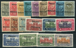 AUSTRIA 1921 Carinthian Plebiscite Overprints LHM / *.  Michel 340-59 - Unused Stamps