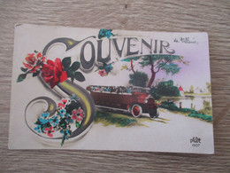 53 FANTAISIE SOUVENIR DE VILLAINES AUTOCAR FLEURS - Villaines La Juhel