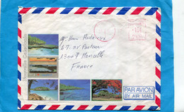 NOUVELLE CALEDONIE- Lettre Illustrée 4 Photos- Cad 1990  E M A Rouge-164  Nouméa  Pour Métropole - Briefe U. Dokumente