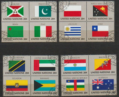 UNO New York 1984 MiNr.448 - 463 O Gest. 4 Herzstücke Flaggen Der UNO-Mitgliedsstaaten ( D 6974 )günstiger Versand - Used Stamps