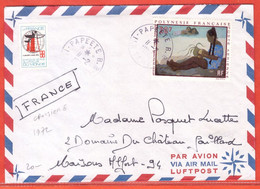 POLYNESIE LETTRE CROISIERE DU FRANCE DE 1972 DE PAPEETE - Cartas & Documentos