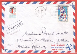 NOUVELLE CALEDONIE LETTRE CROISIERE DU FRANCE DE 1972 DE NOUMEA - Storia Postale