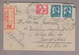 Bulgarien 1957-02-02 Pyce R-Brief Nach Buenos Aires - Storia Postale