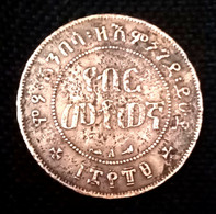 Ethiopia , Menelik II , 1889 (1897) 1/100 Birr  , Gomaa - Aethiopien
